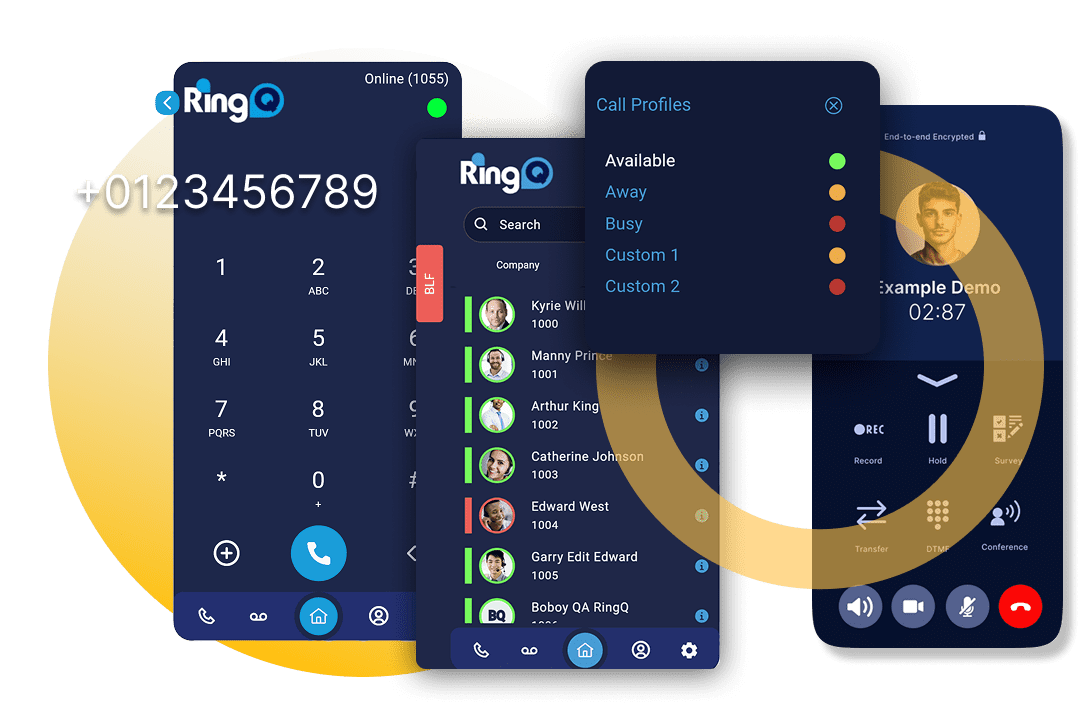 RingQ Predictive Dialer automatically dialing from pre-loaded contact lists