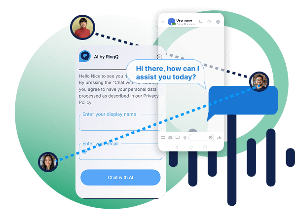 RingQ unifying voice, chat, and SMS into one intuitive workflow with AI assistance