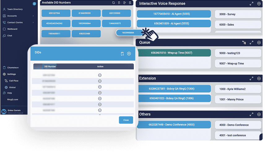RingQ streamlined call flow builder for configuring and managing inbound communications