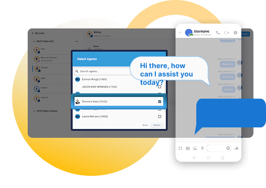 RingQ agents managing Facebook messages inside the call center dashboard