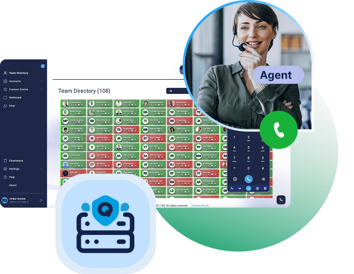 RingQ Cloud Call Center built for efficiency with agent BLF grid and softphone interface