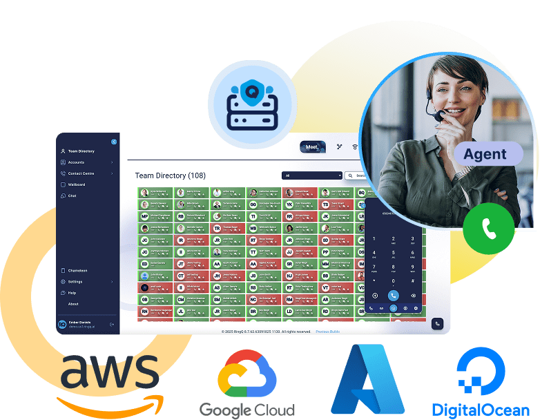 RingQ cloud PBX solution illustration for enterprises
