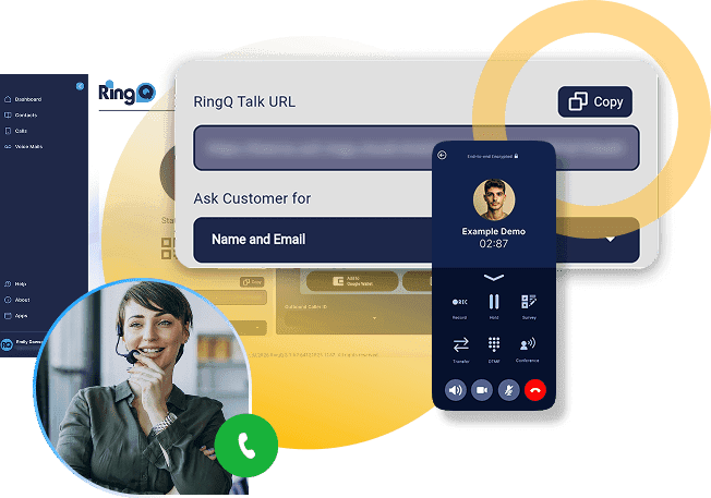 RingQ Click2Call initiating calls directly from CRM with one click