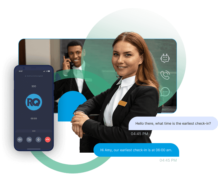 RingQ Hotel PBX management system with guest communication and room status dashboard