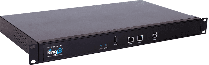RingQ NX 96 PBX appliance — 8GB RAM, 1TB SSD for up to 250 users