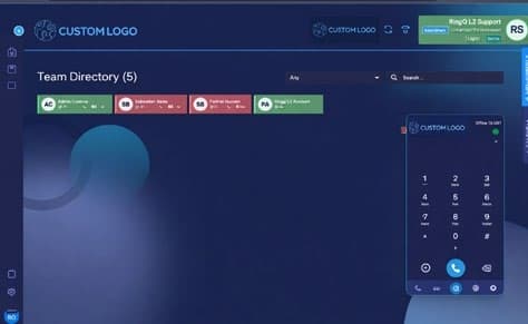 RingQ web app and dialer with custom branding