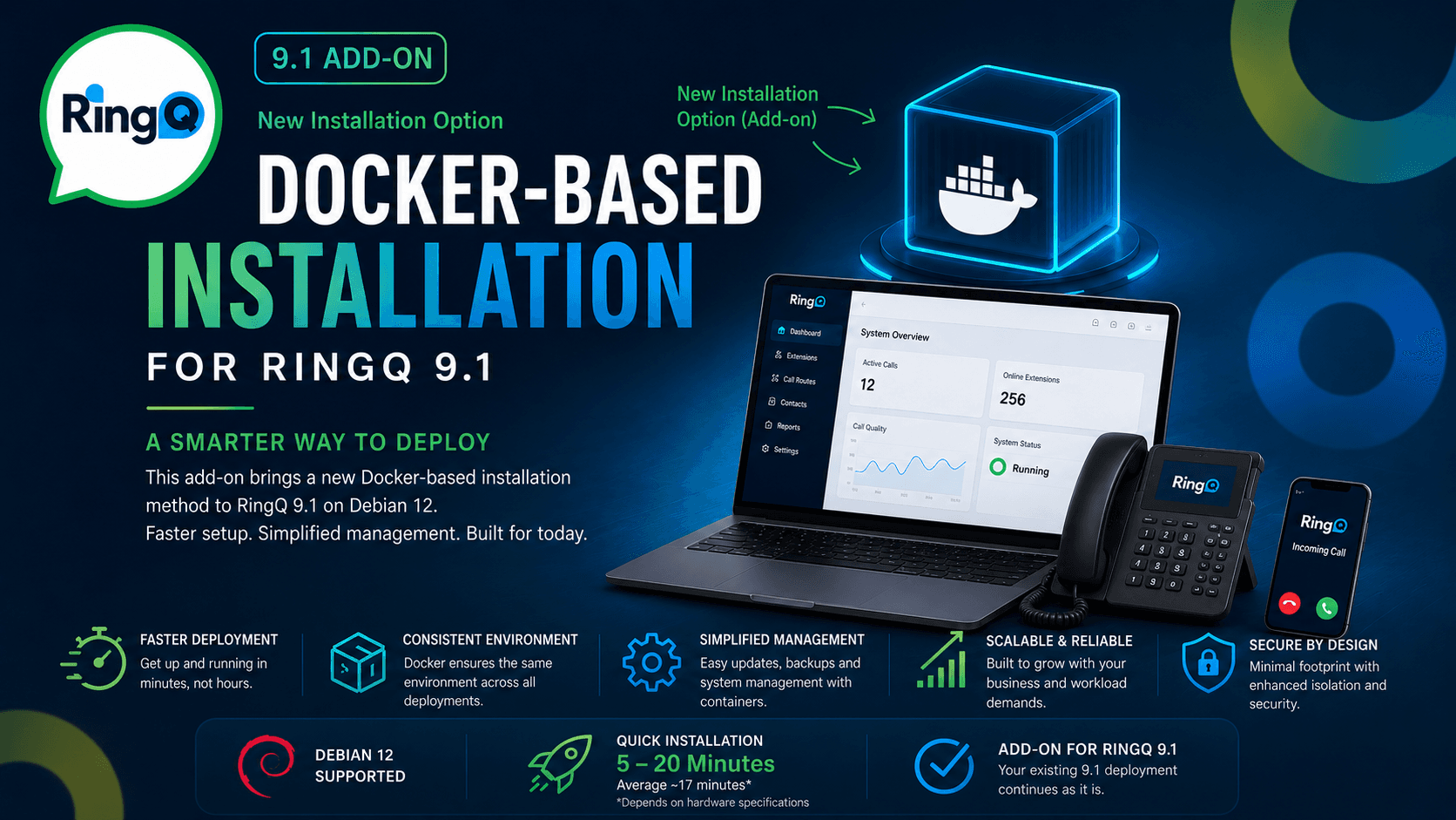RingQ 9.1 – Faster, Lighter Container-Based Installation
