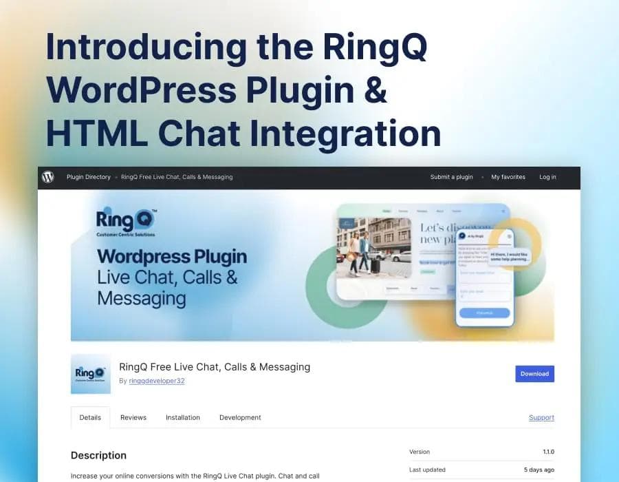 Introducing the RingQ WordPress Plugin & HTML Chat Integration That Turns Visitors Into Conversations