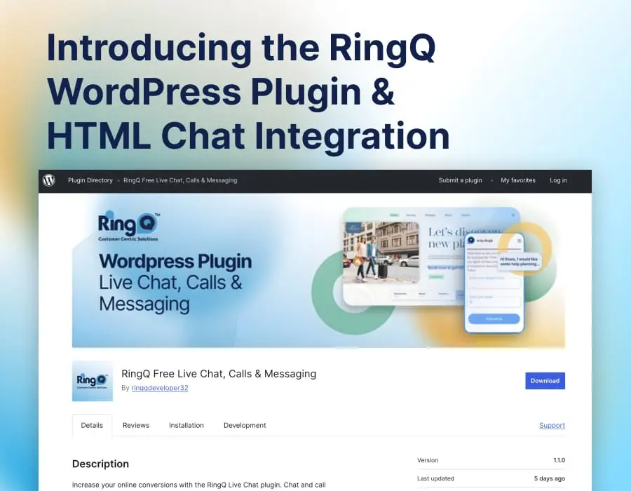 Introducing the RingQ WordPress Plugin & HTML Chat Integration That Turns Visitors Into Conversations