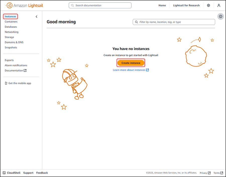 RingQ Creating a Lightsail Instance