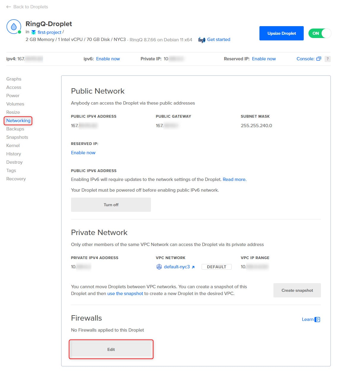 ringq Go to the Networking page