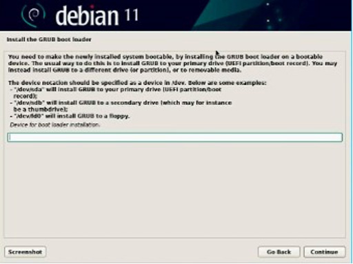 ringq Install the GRUB boot loader