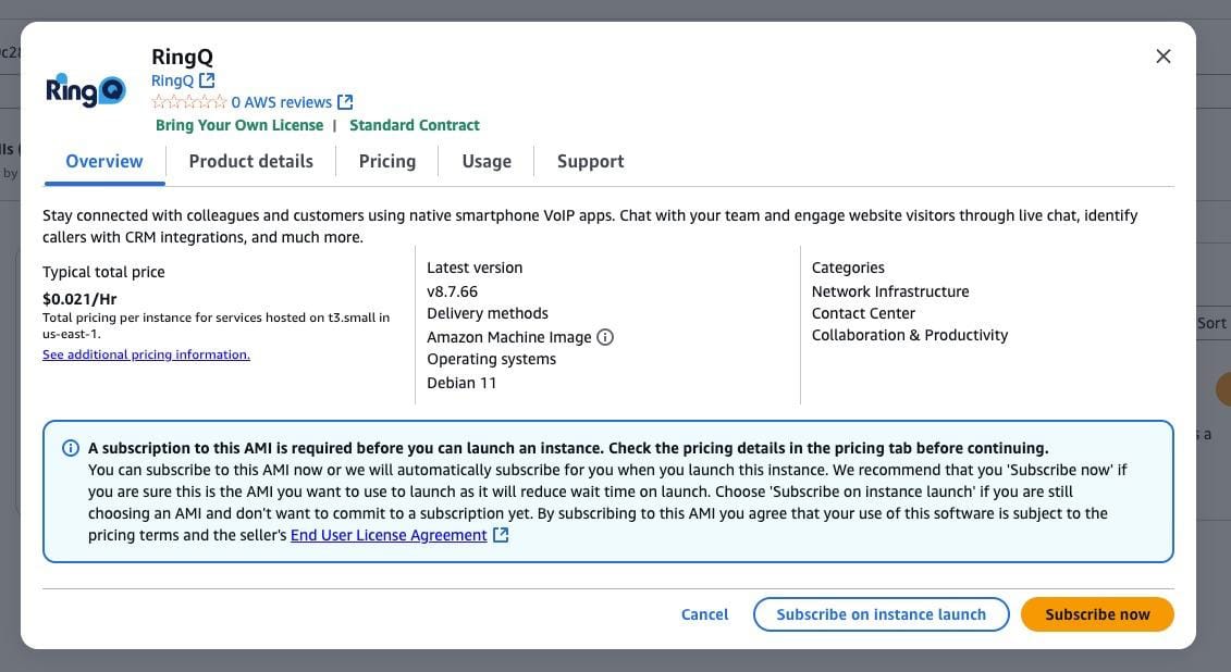 ringq subscribe to this AMI