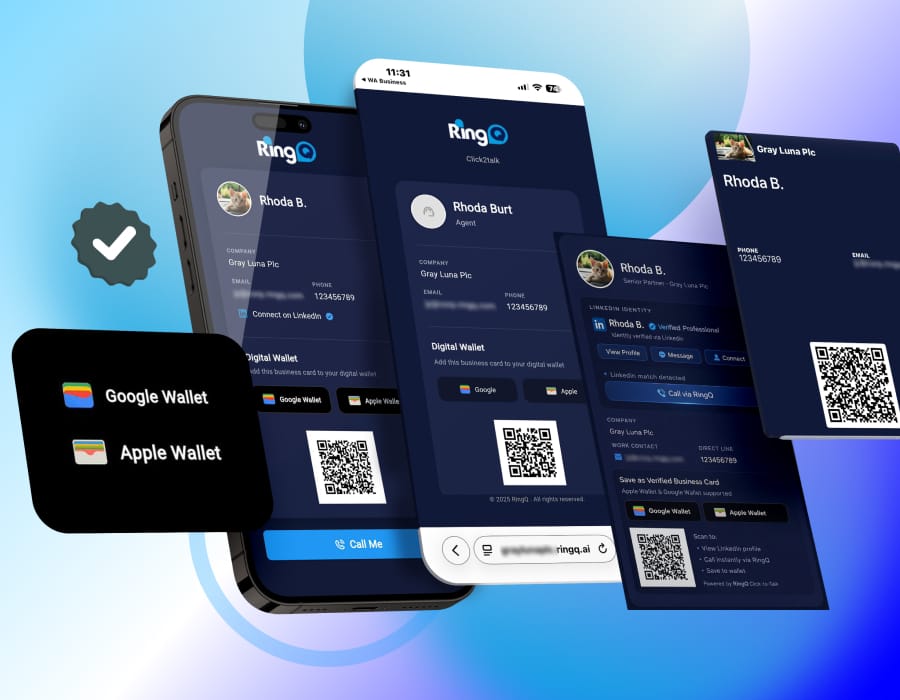 Connect instantly with RingQ Digital Contact Wallet