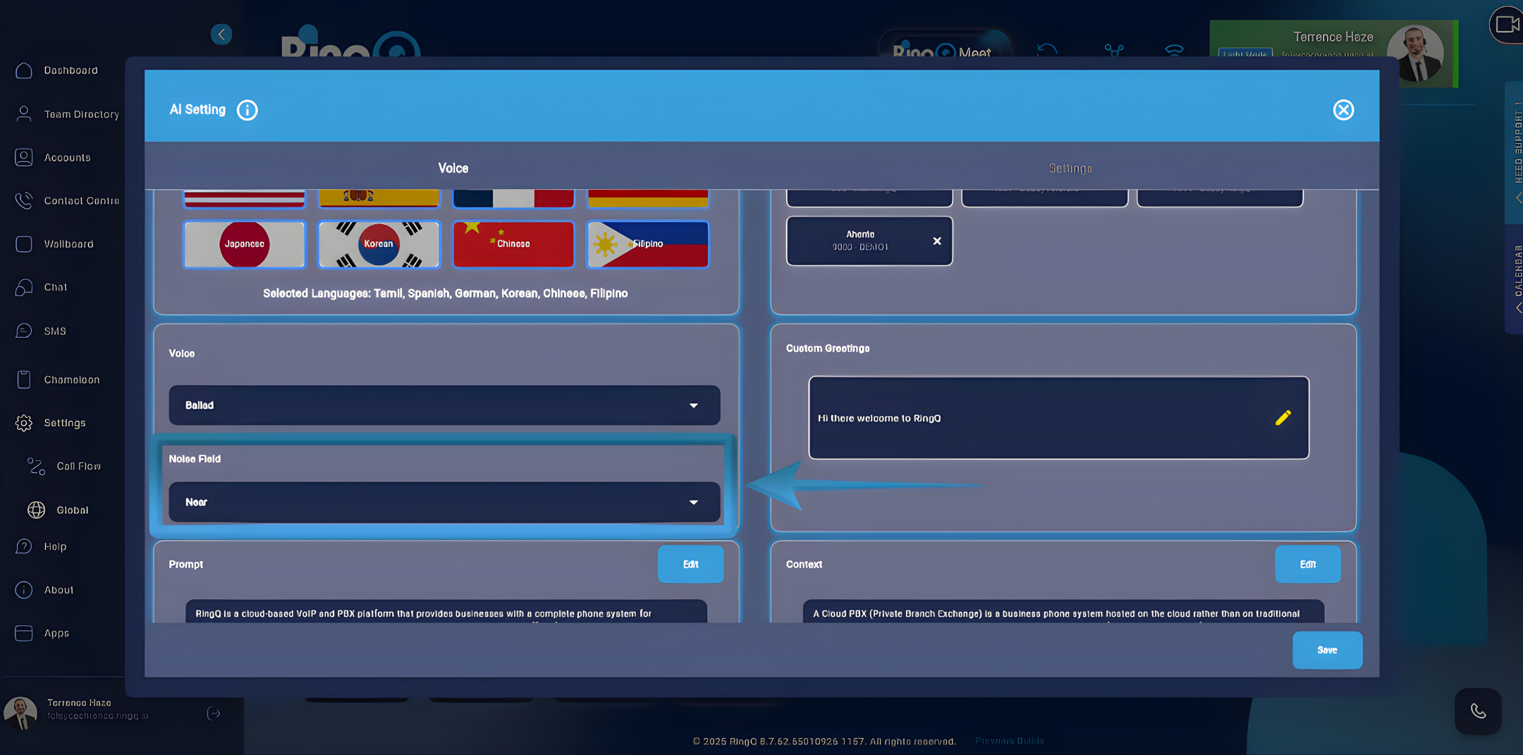 Noise Tolerance Settings for your ChatGPT AI Agent in RingQ