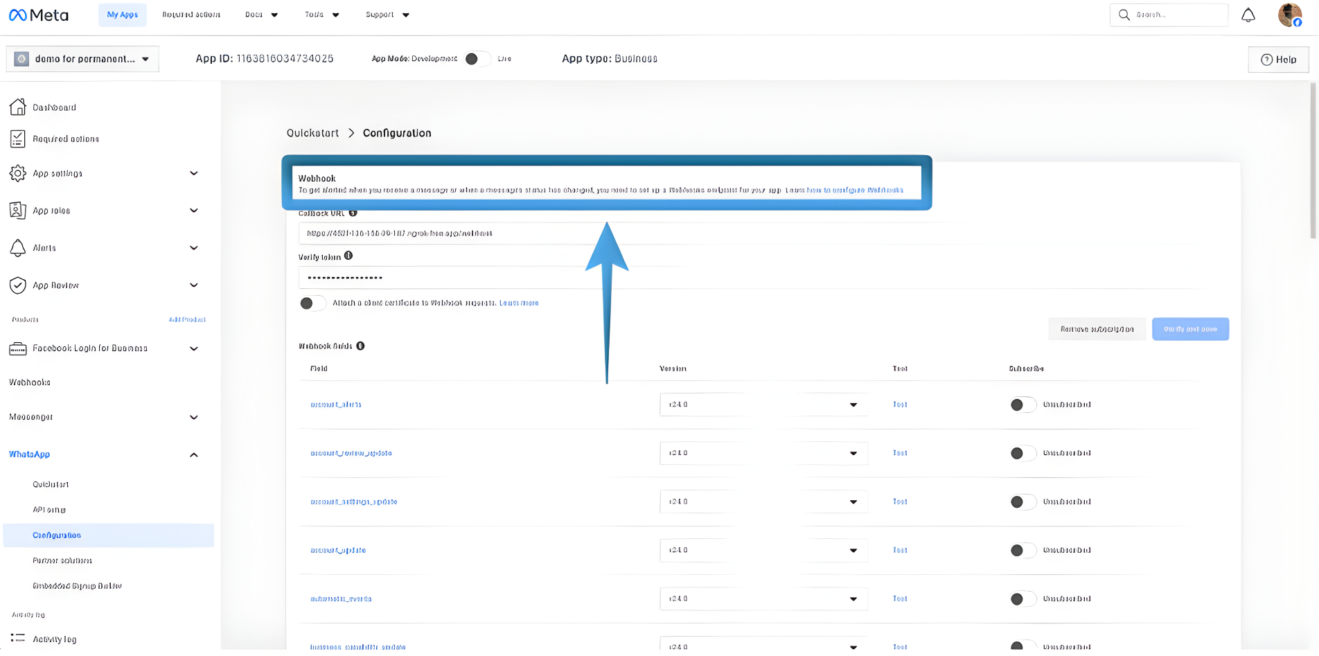 Webhook WhatsApp integration