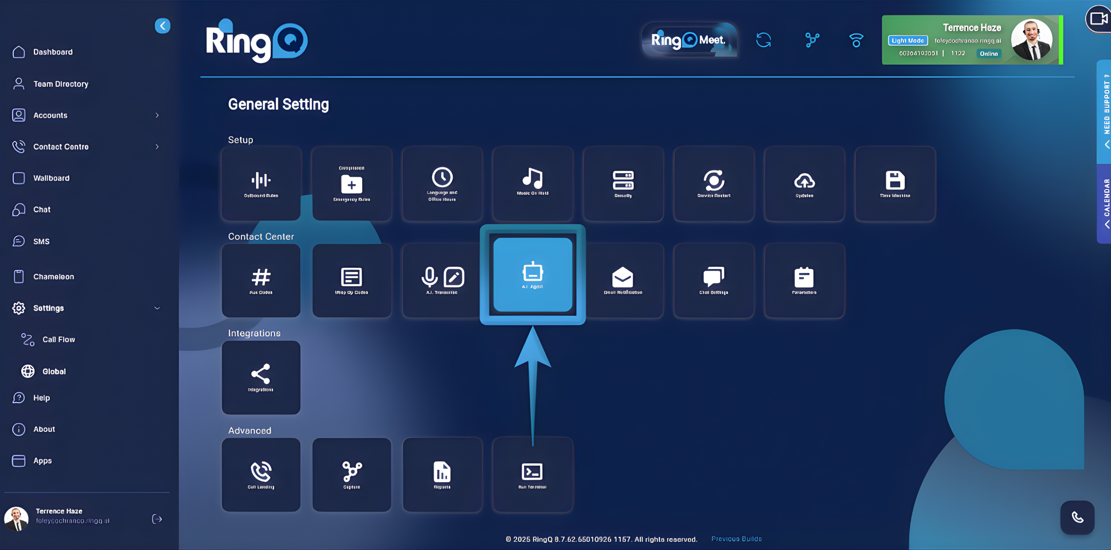 AI Agent option in RingQ
