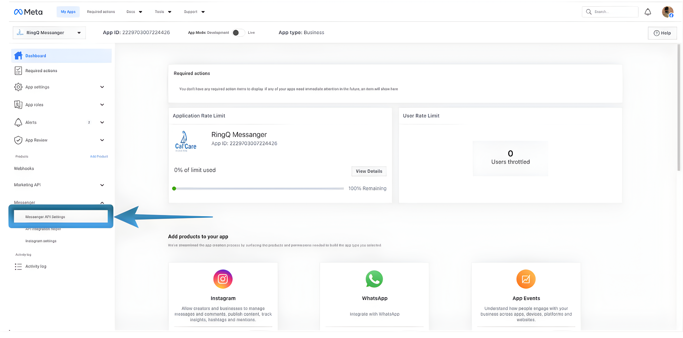 Facebook and RingQ integration