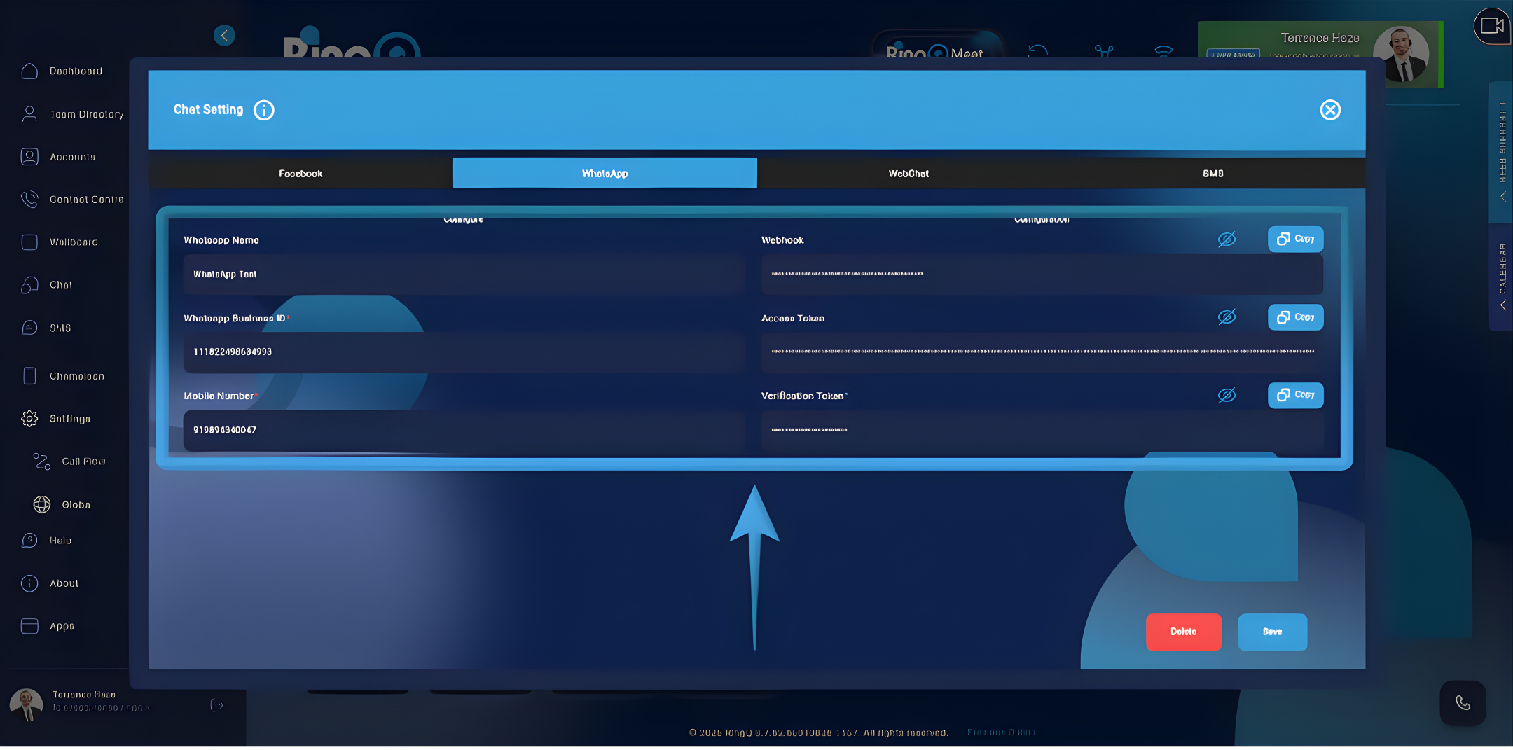 Configuring WhatsApp in the RingQ Web App