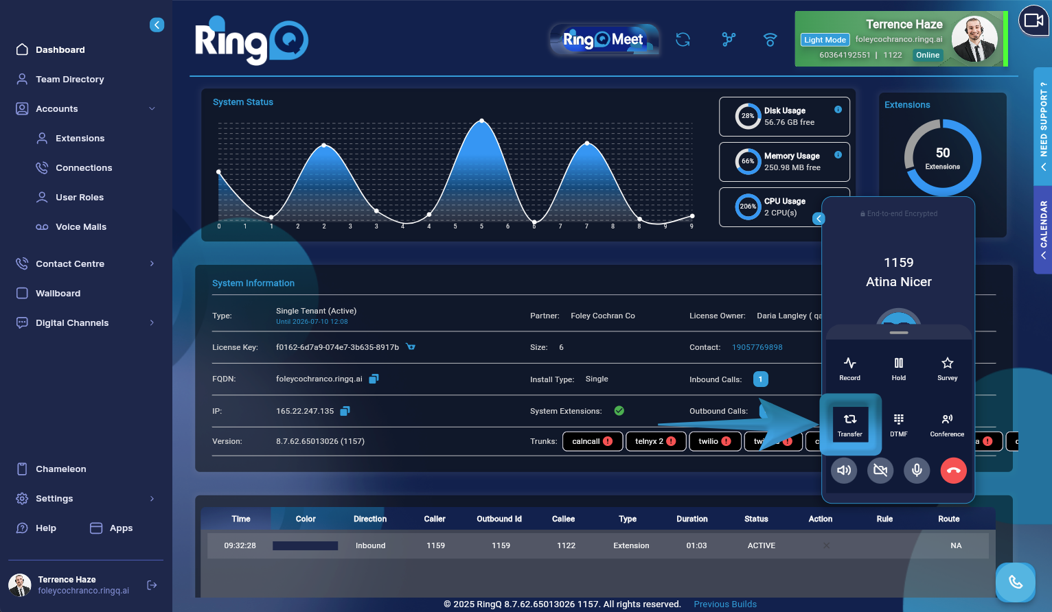 Click on the transfer button.