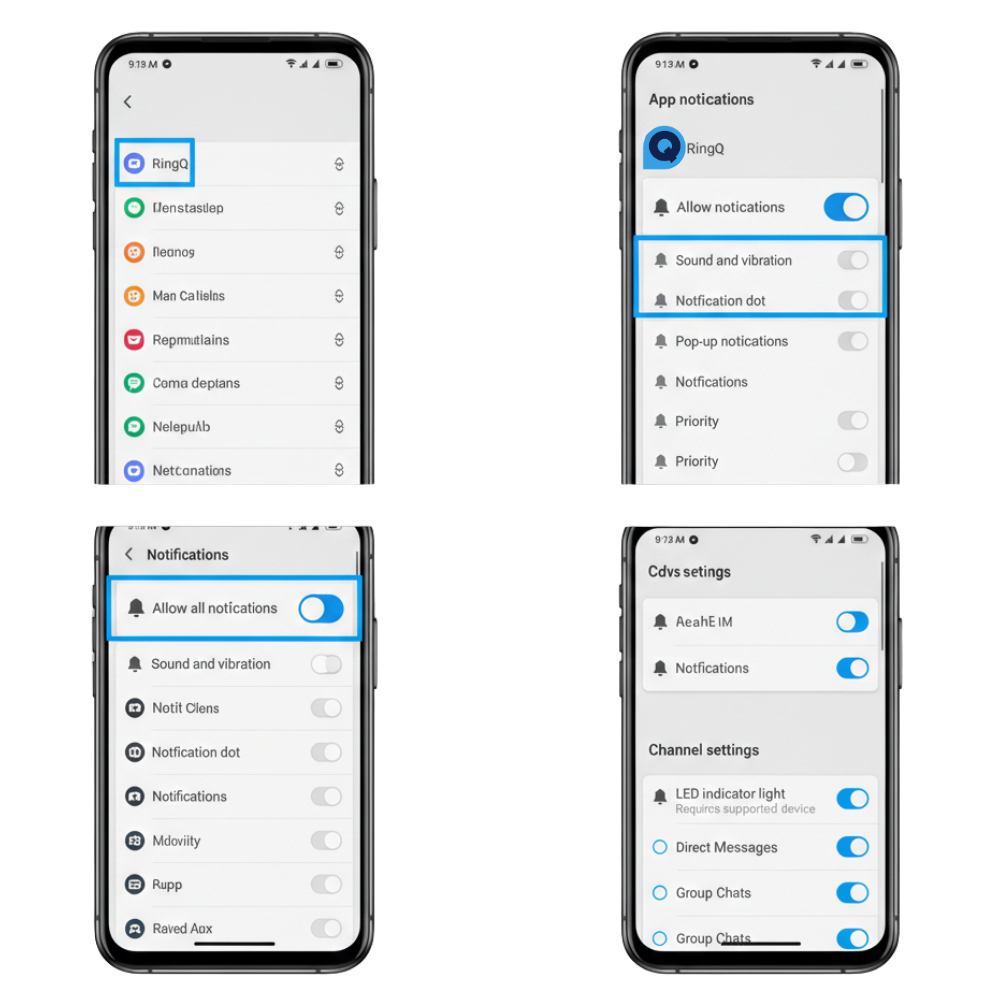 RingQ Android App customize notifications