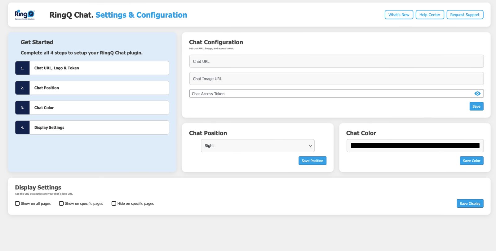 Chat Configuration settings