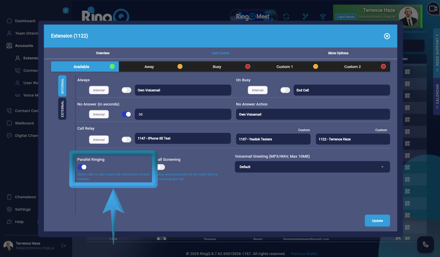 Enable Parallel Ringing