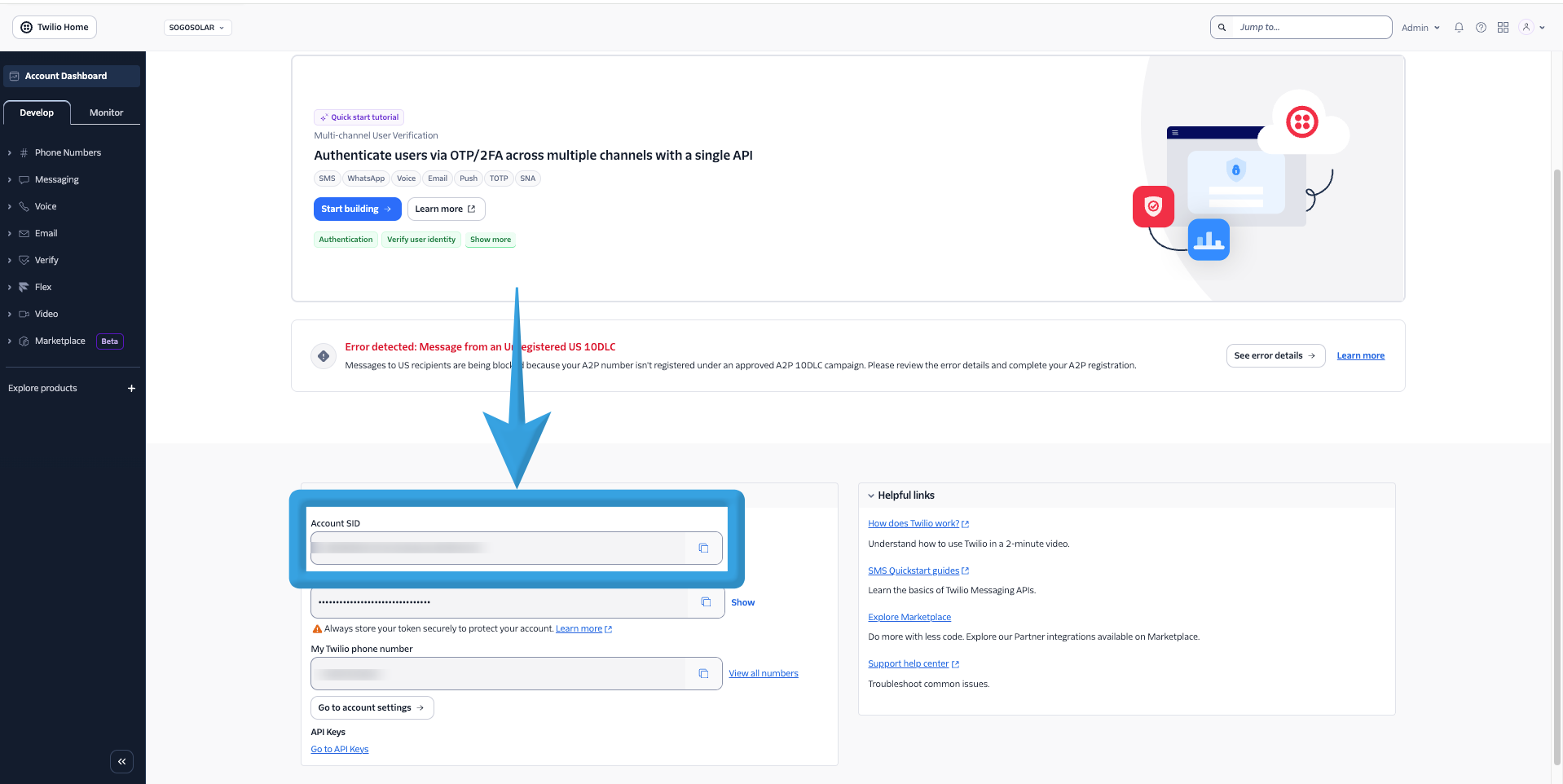 Account SID in Twilio