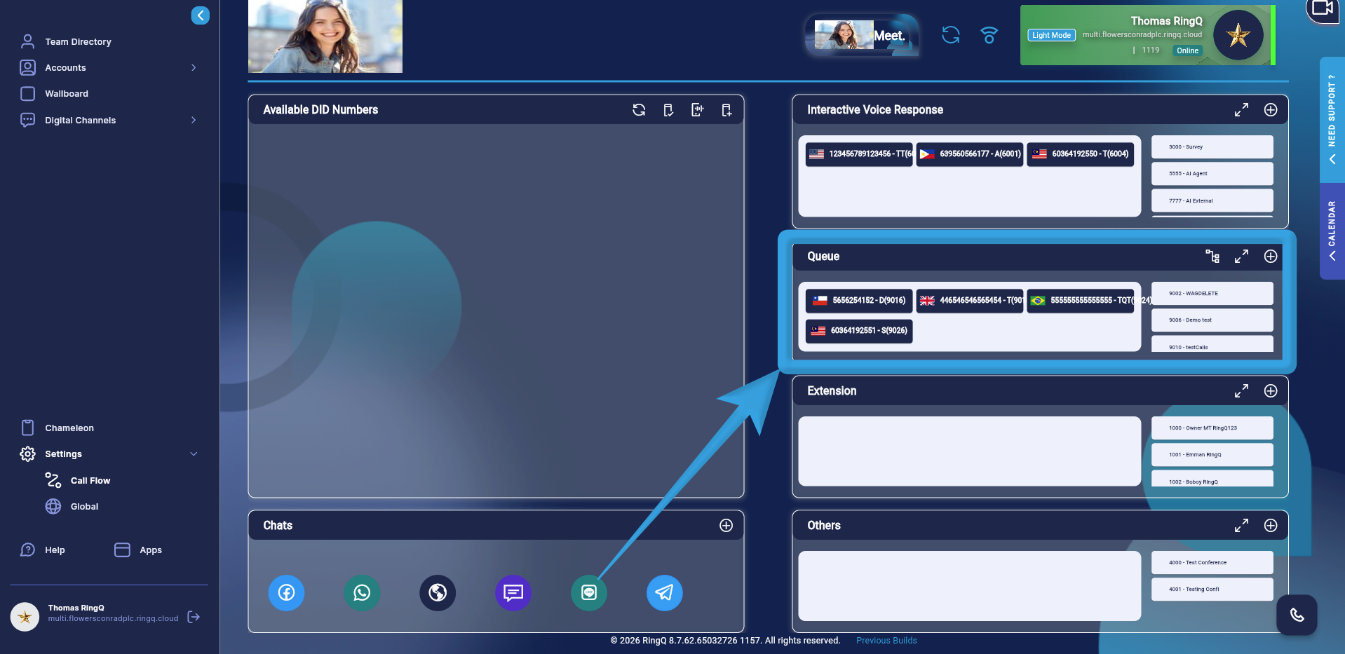 Drag the LINE icon to the Queue section