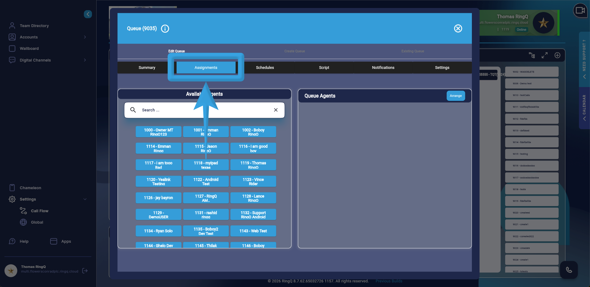 Go to the Assignments tab