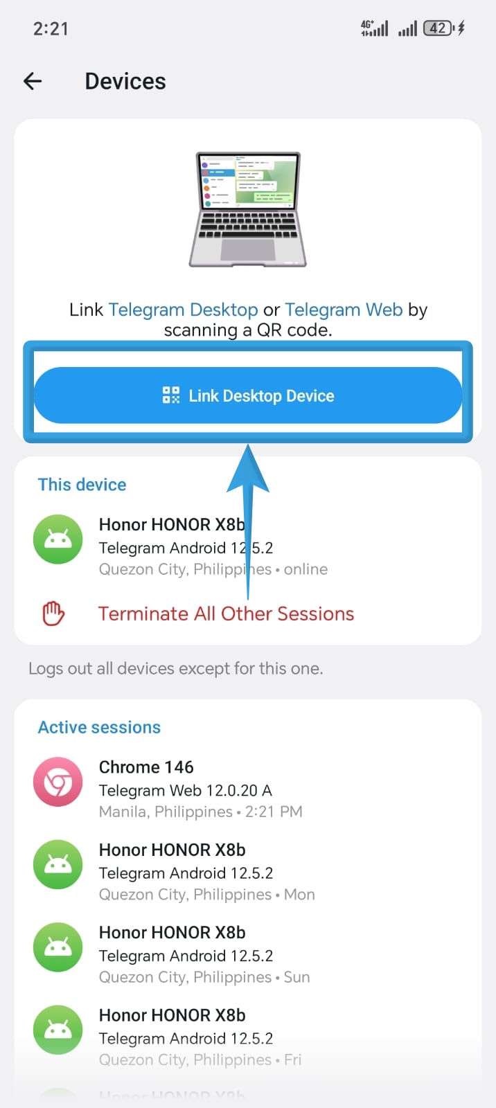 Link Device for Telegram