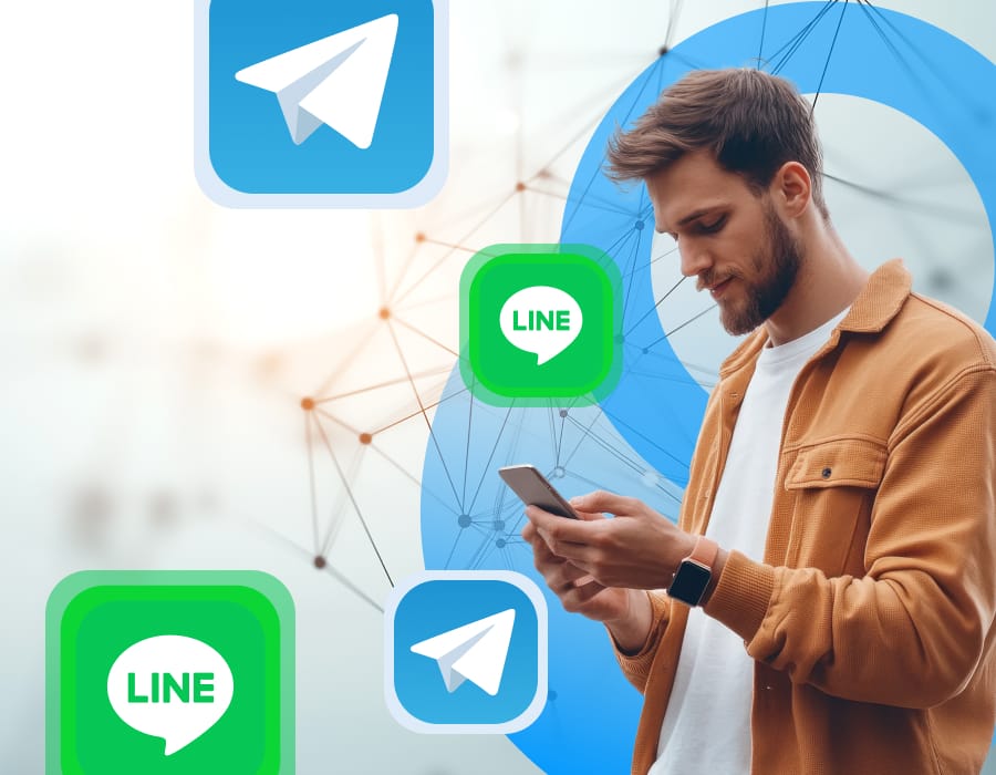 RingQ now connects with Telegram Messenger and LINE Chat