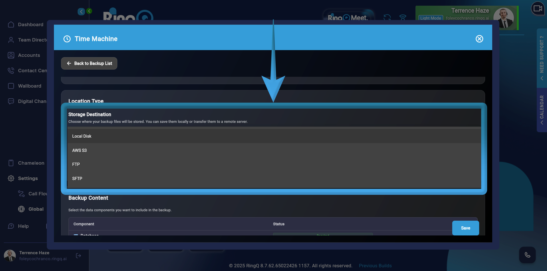 RingQ Storage destination