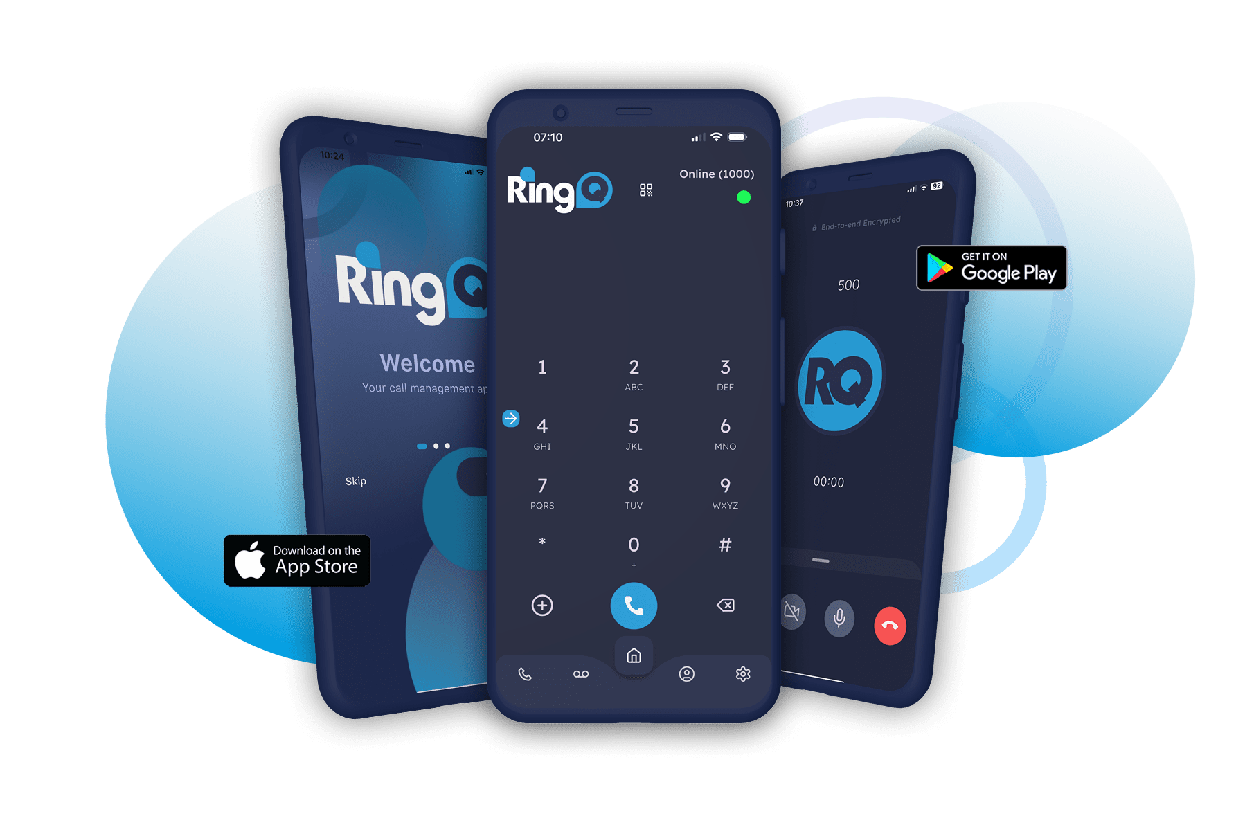 Work from anywhere with RingQ's native iOS and Android apps