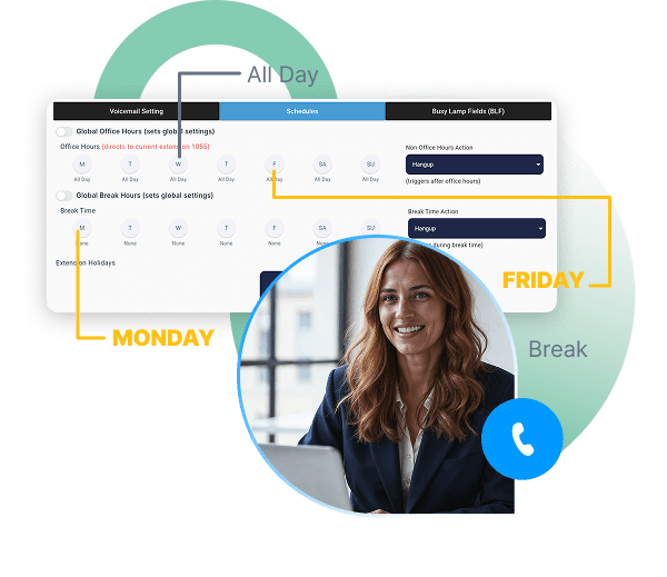 Set global office hours with RingQ Cloud PBX