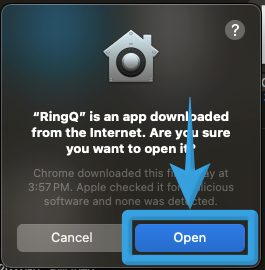 Click Open to proceed