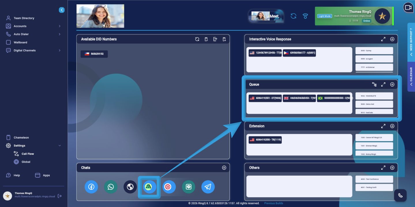 Drag the icon to the Queue section
