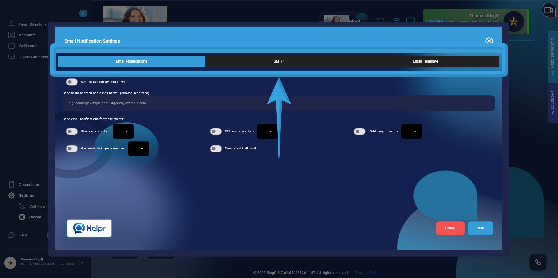 Email Navigation Tabs