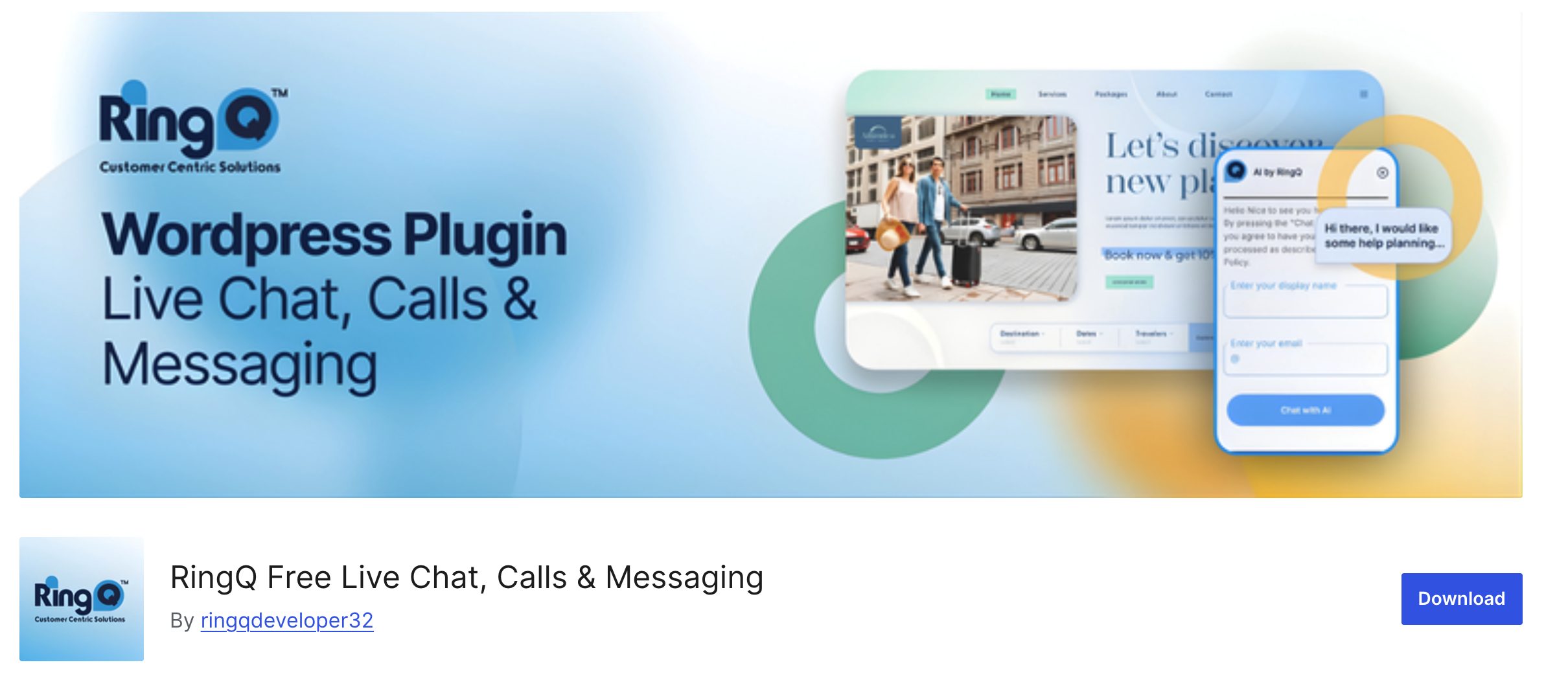 RingQ web chat plugin for WordPress