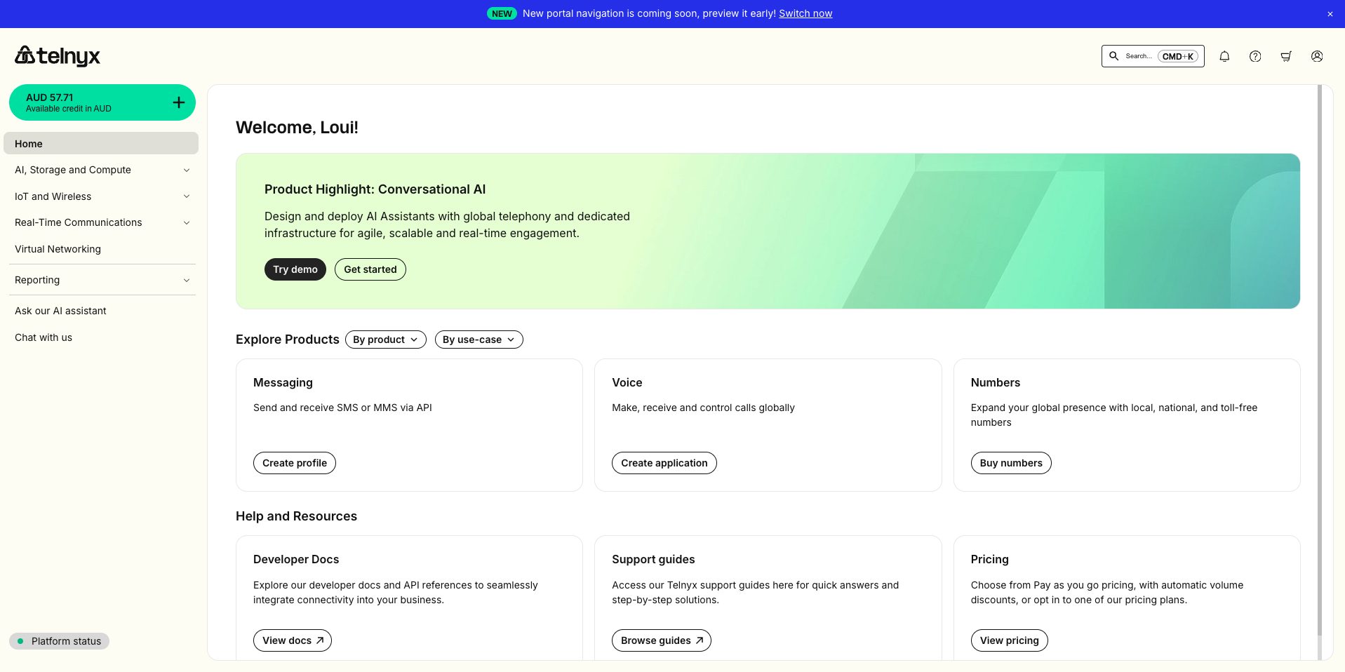 Telnyx Admin Dashboard
