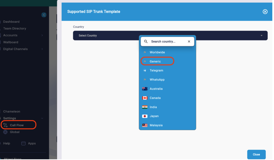 SIP Trunk Configuration